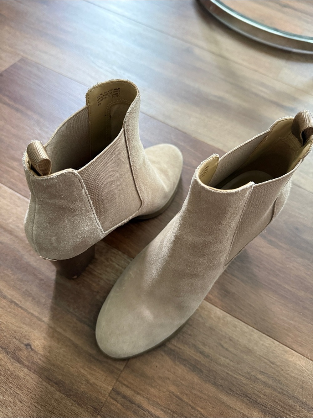 Michael Kors Beige Suede Chelsea Ankle Boots